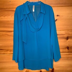 Roman Fashion Blue Blouse 3X